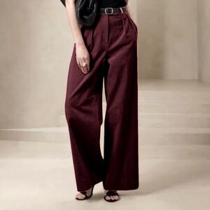 NWT Banana Republic | Rivoli Relaxed Wide Leg Corduroy Pant Dark Cherry Red SZ6